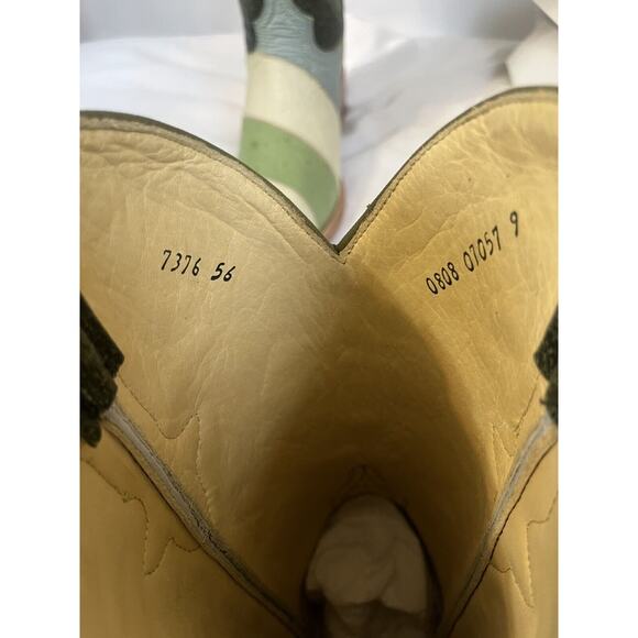 RARE J TOE RODEO COWBOY BOOTS HAND CRAFTED Men’s Sz 7.5 Exotic Leather Ostrich - Picture 7 of 7